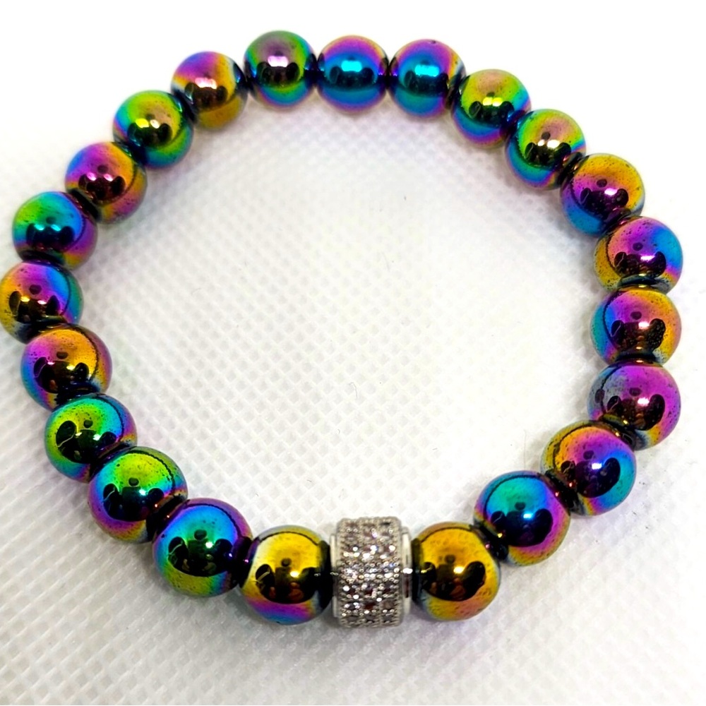Rainbow hematite healing gemstone bracelet